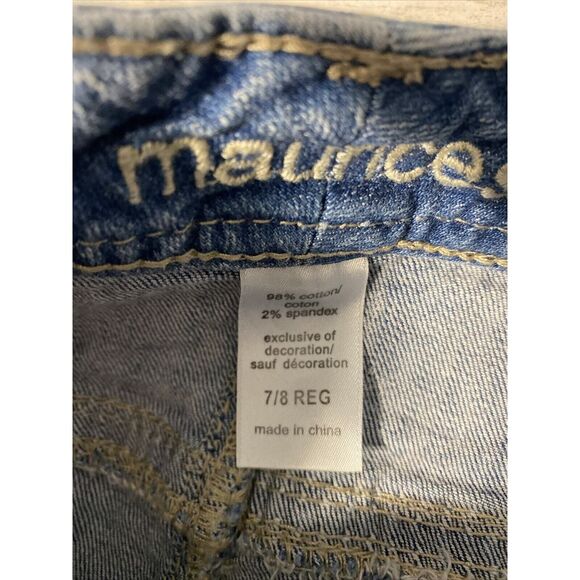 Maurices Denim Skirt Acid Washed Jean Ruff‎ Hem 2% Spandex - Picture 3 of 4